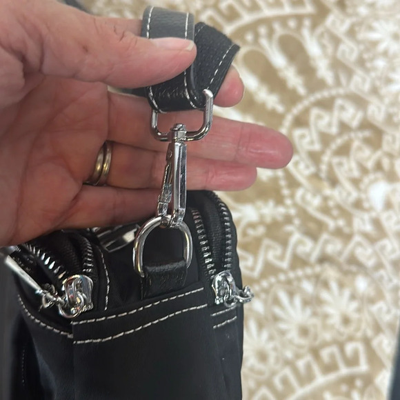 Nylon-Leather Crossbody Bag Unisex Great for Travel - Picture 11 of 11